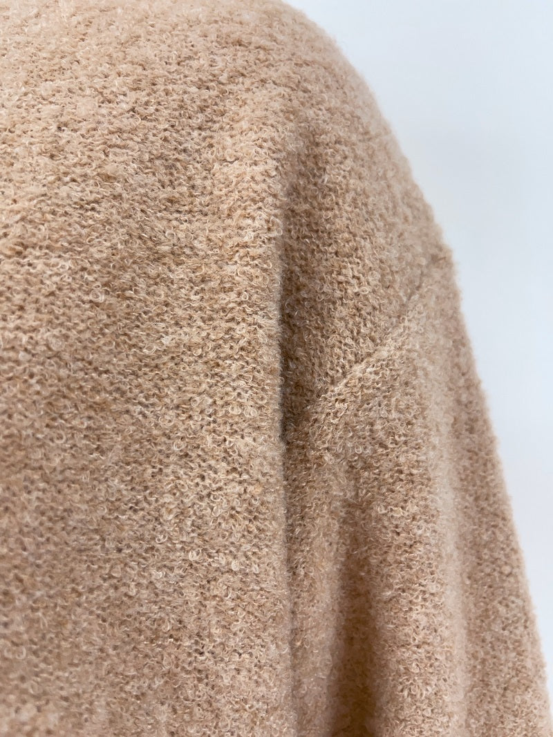 Round Neck Button Solid Color Sweater Knitwear